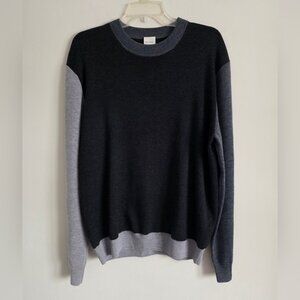 PAUL SMITH | 100% Merino Wool Sweater Color Block Gray mens Sz L